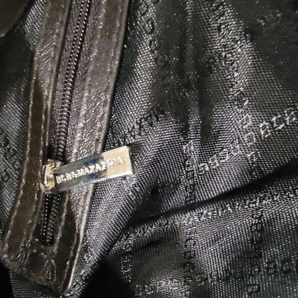 BCBG Maxazria Shoulder Bag Tote Studded Crescent Hobo Double Strap Brown - Picture 11 of 14